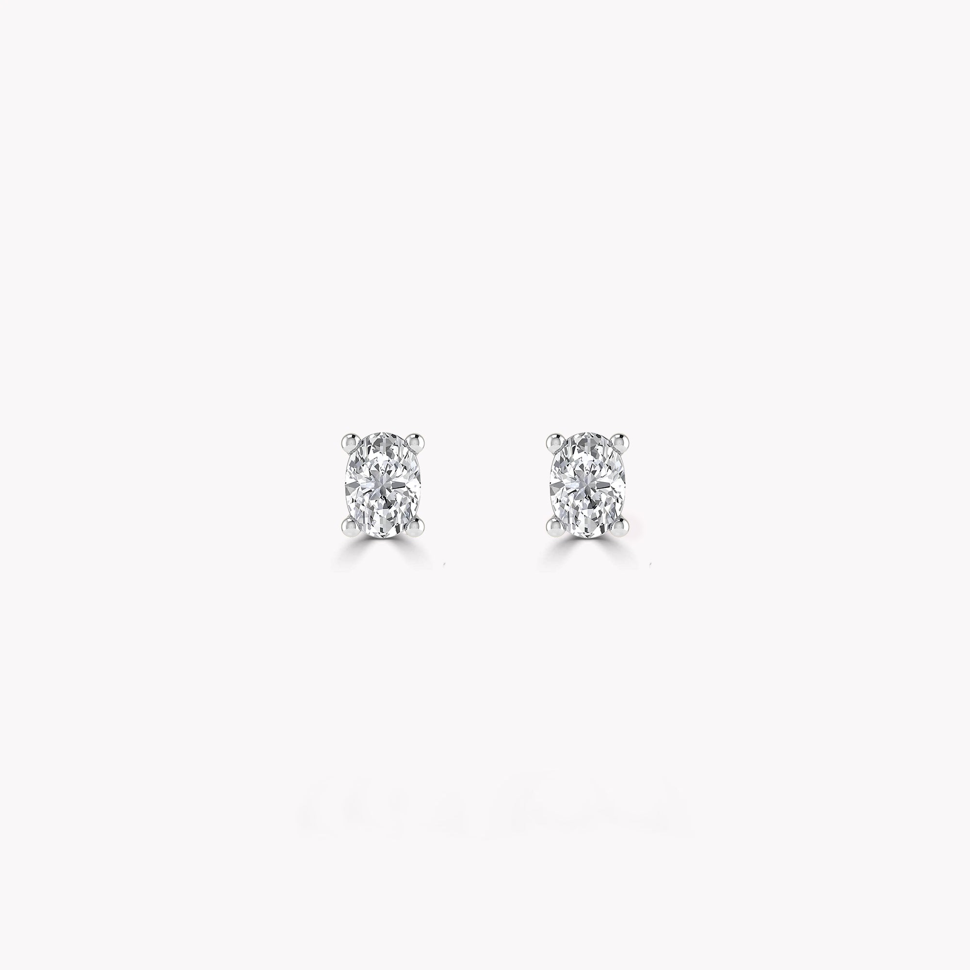 Oval Diamond Stud Earrings
