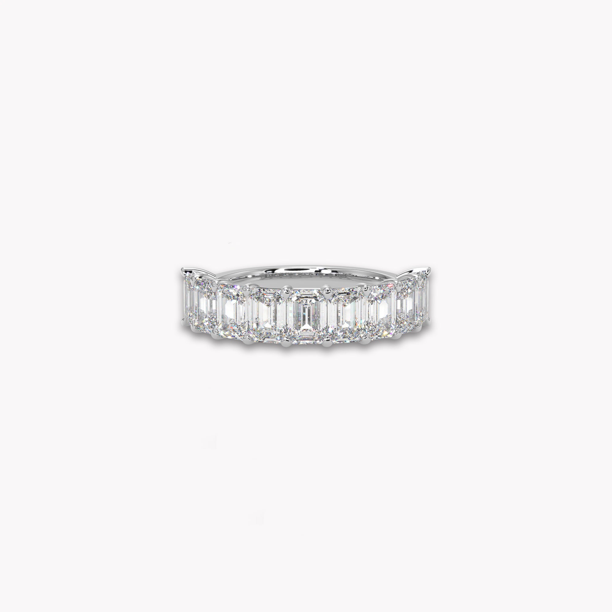 Emerald Cut Diamond Half Eternity Band