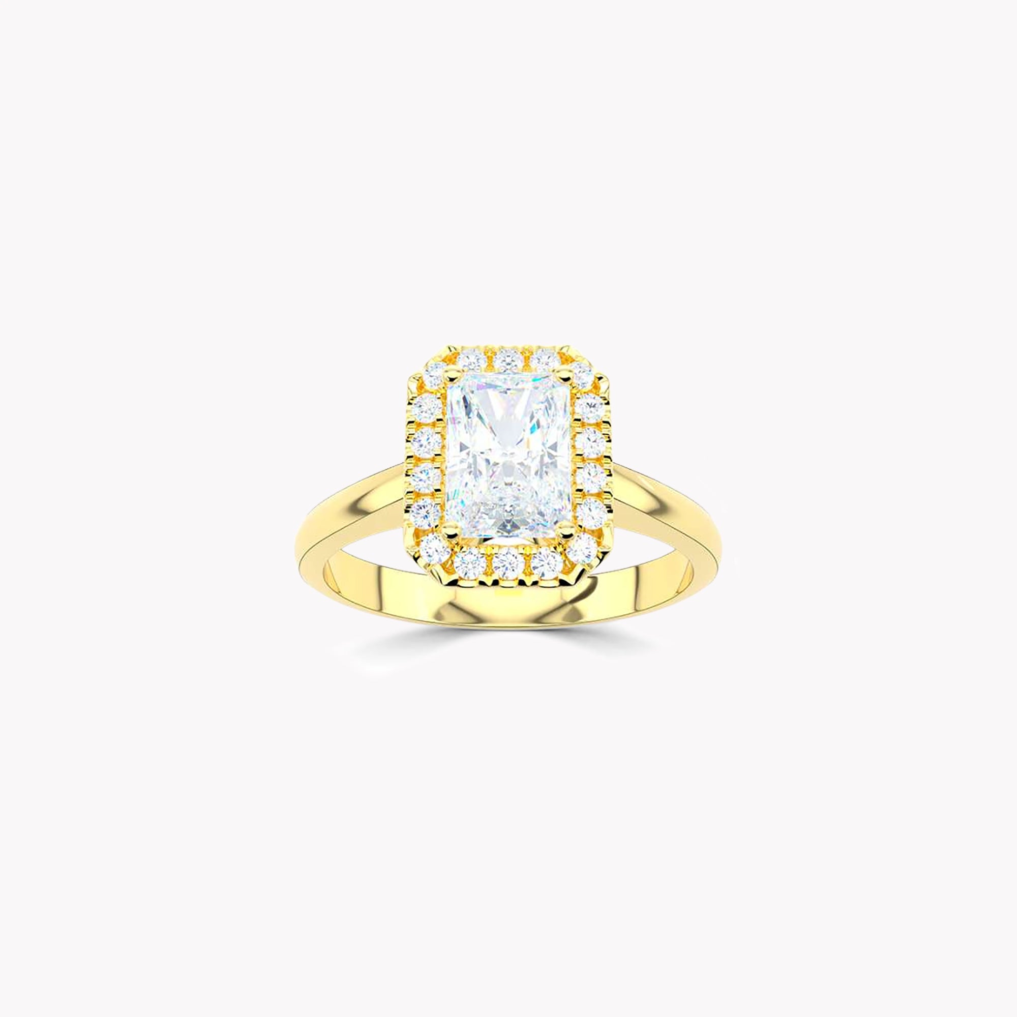 Luminara Emerald Cut Diamond Engagement Ring