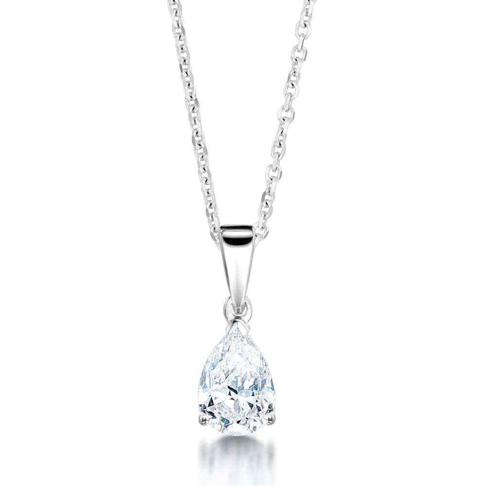 Pear Diamond Pendant Plain Bail
