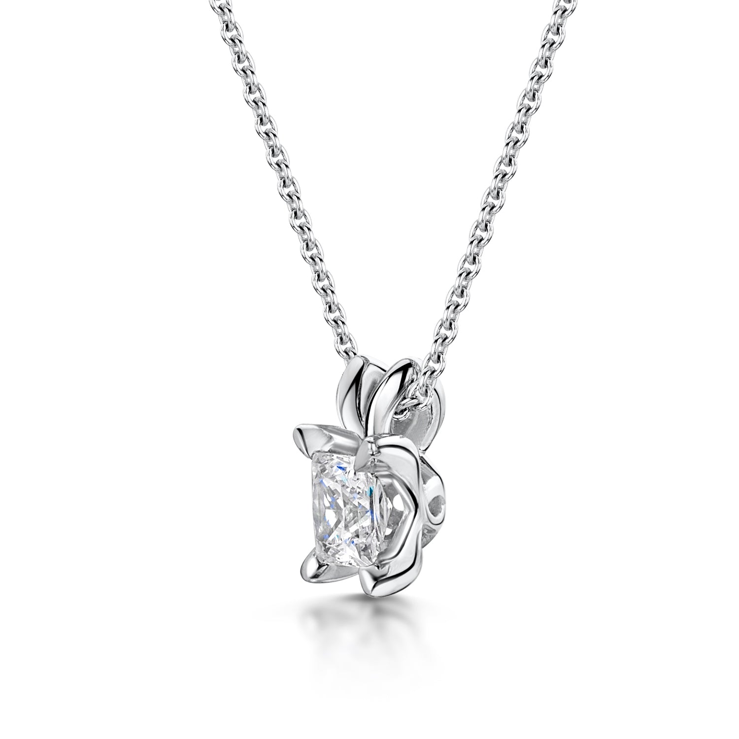 Princess Cut Diamond Pendant Split Bail