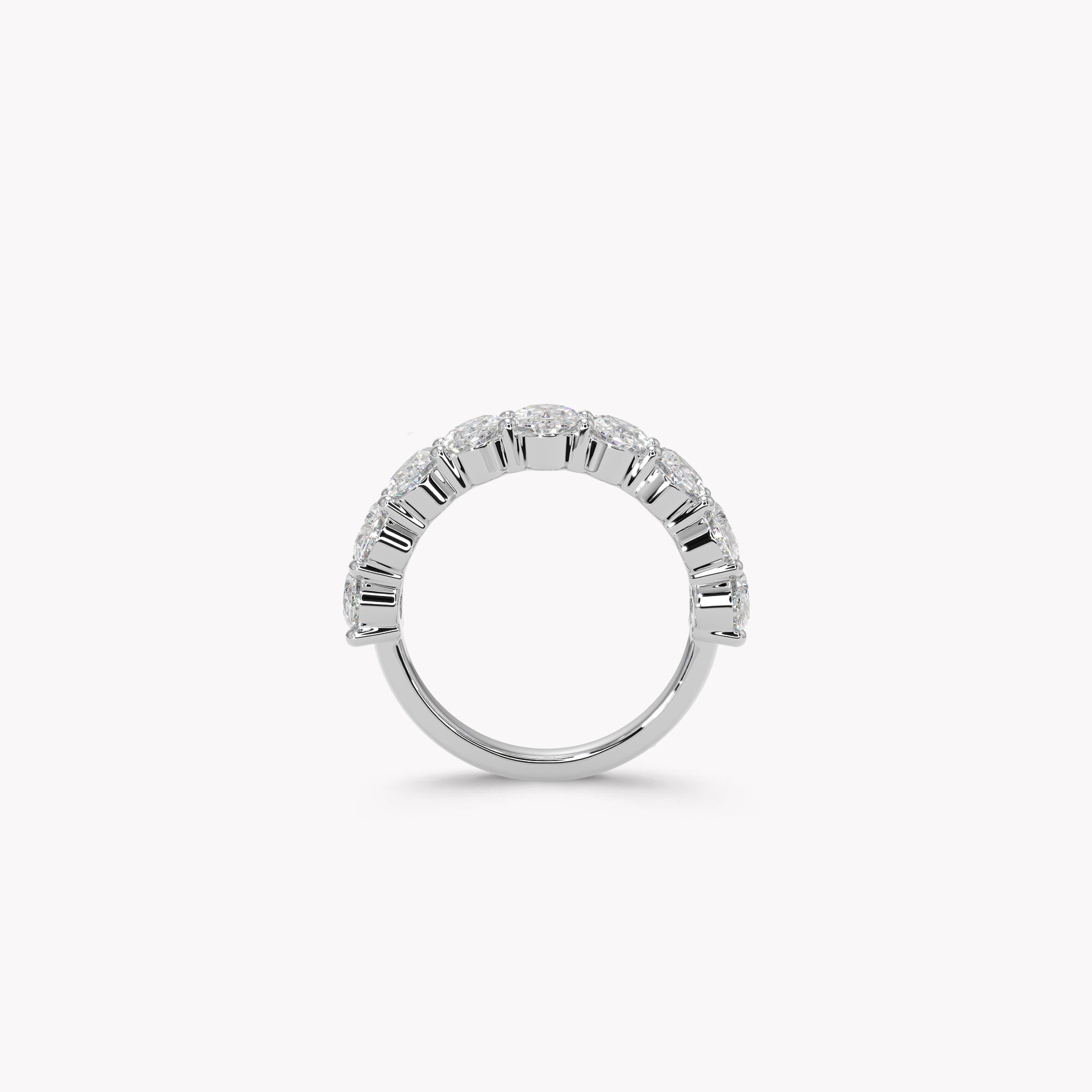 Oval Diamond Half Eternity Band