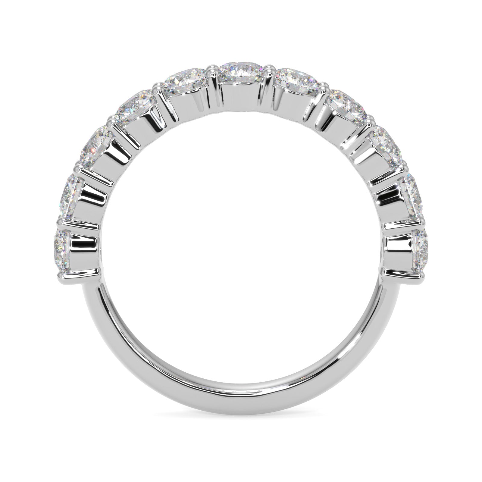 Round Diamond Half Eternity Band