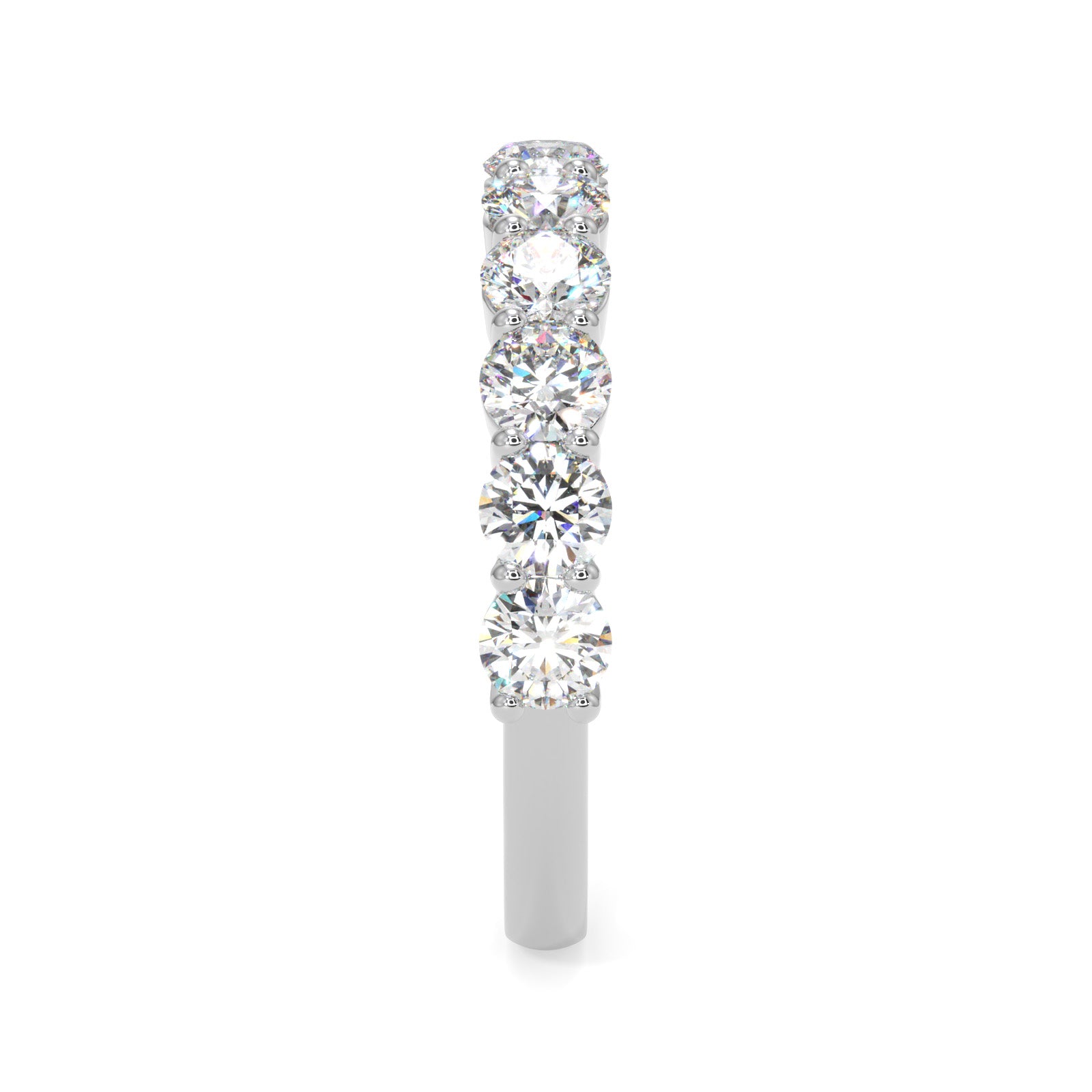 Round Diamond Half Eternity Band