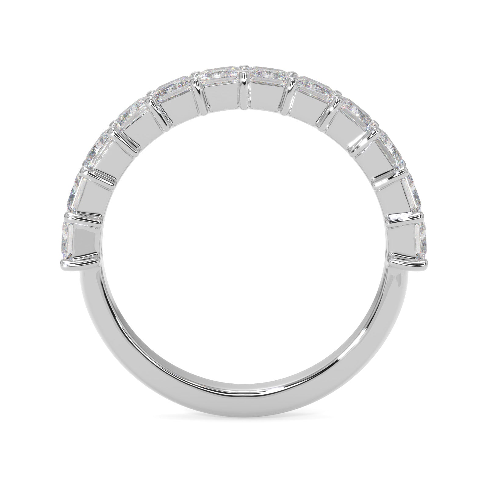 Princess Cut Diamond Half Eternity Band