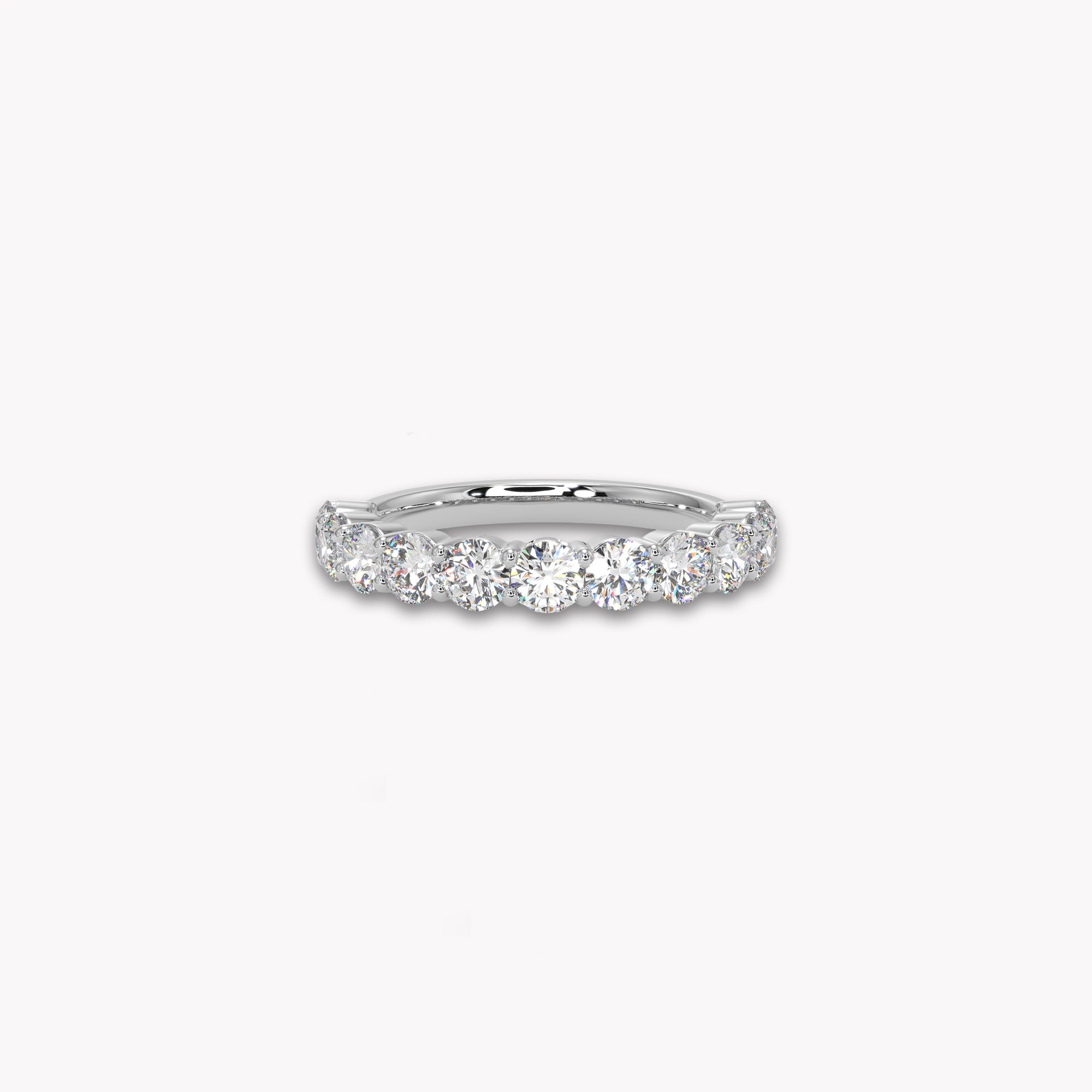 Round Diamond Half Eternity Band