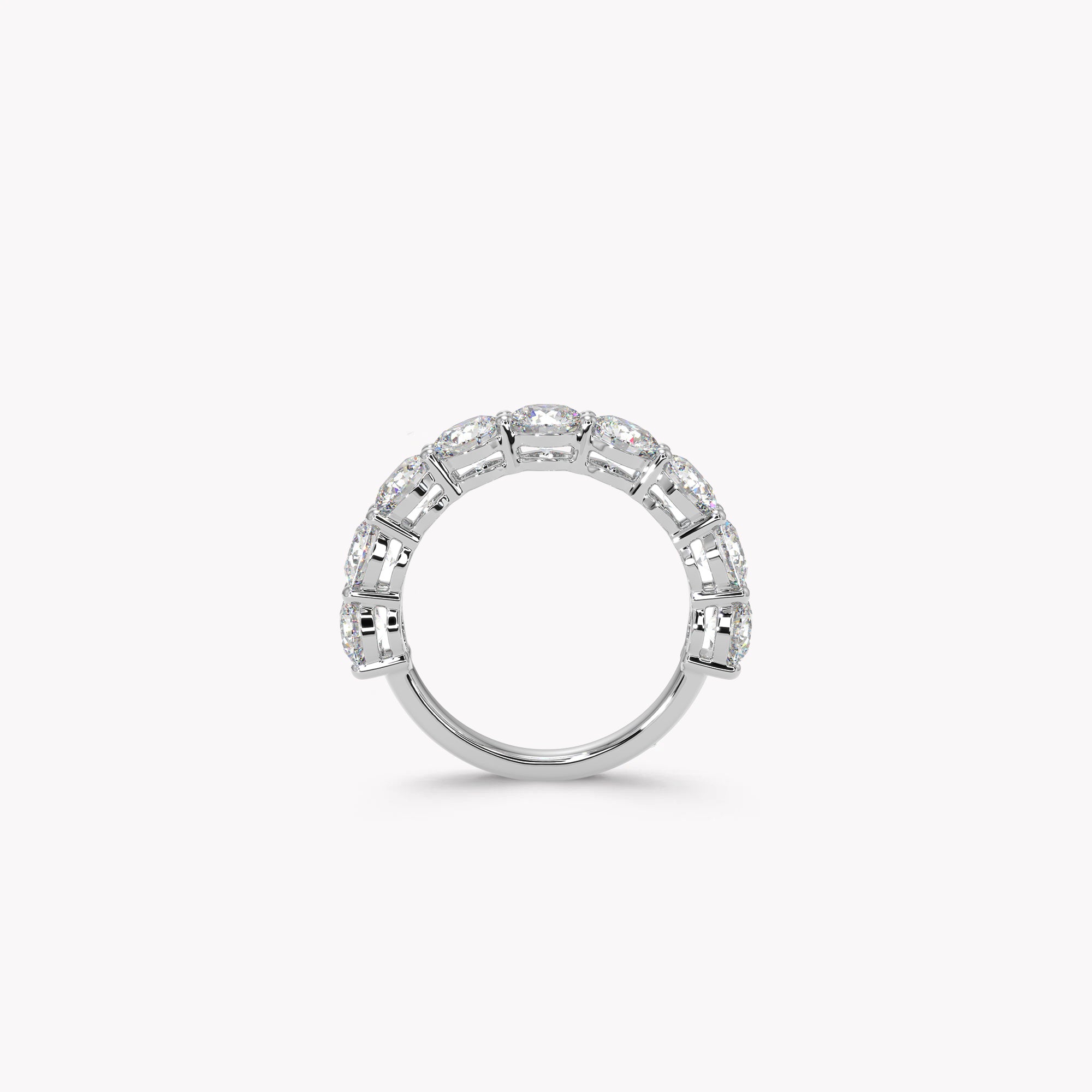 Round Diamond Half Eternity Band