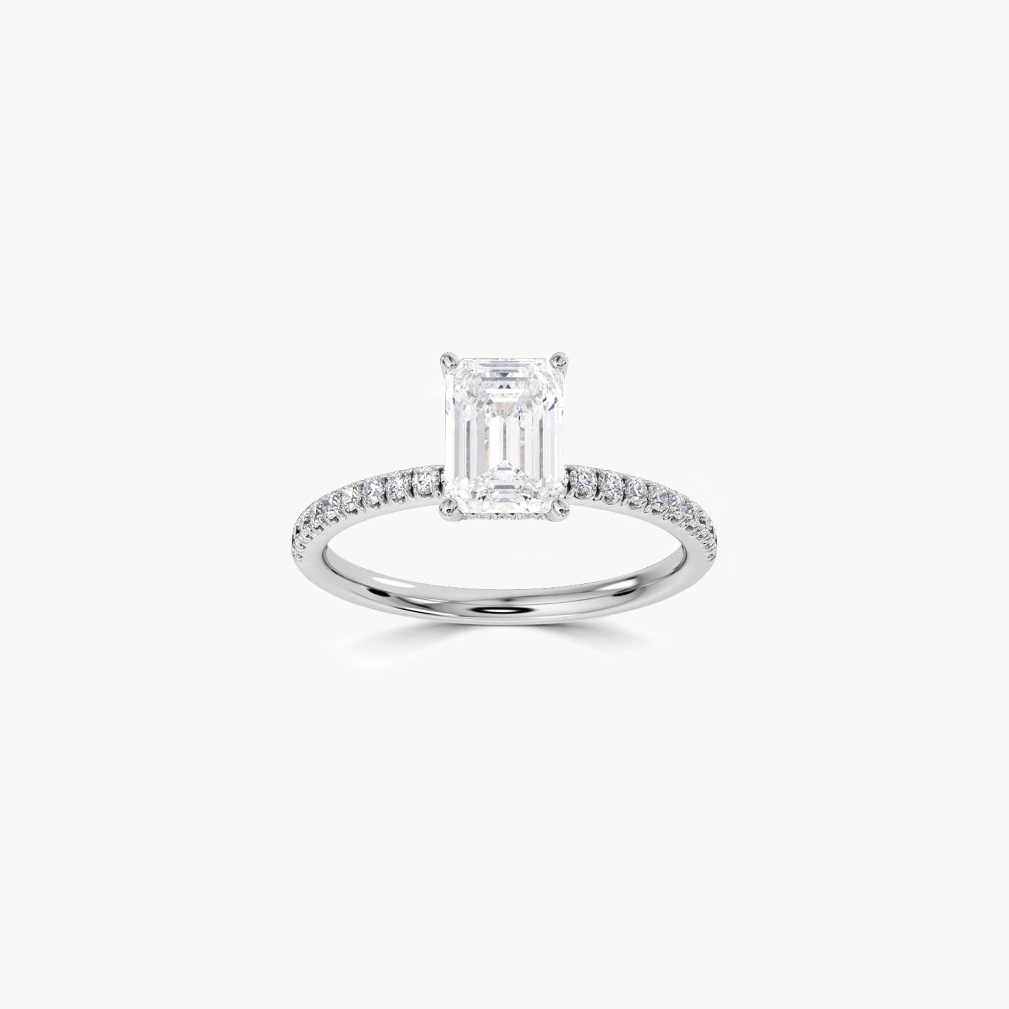 True Emerald Cut Diamond Engagement Ring