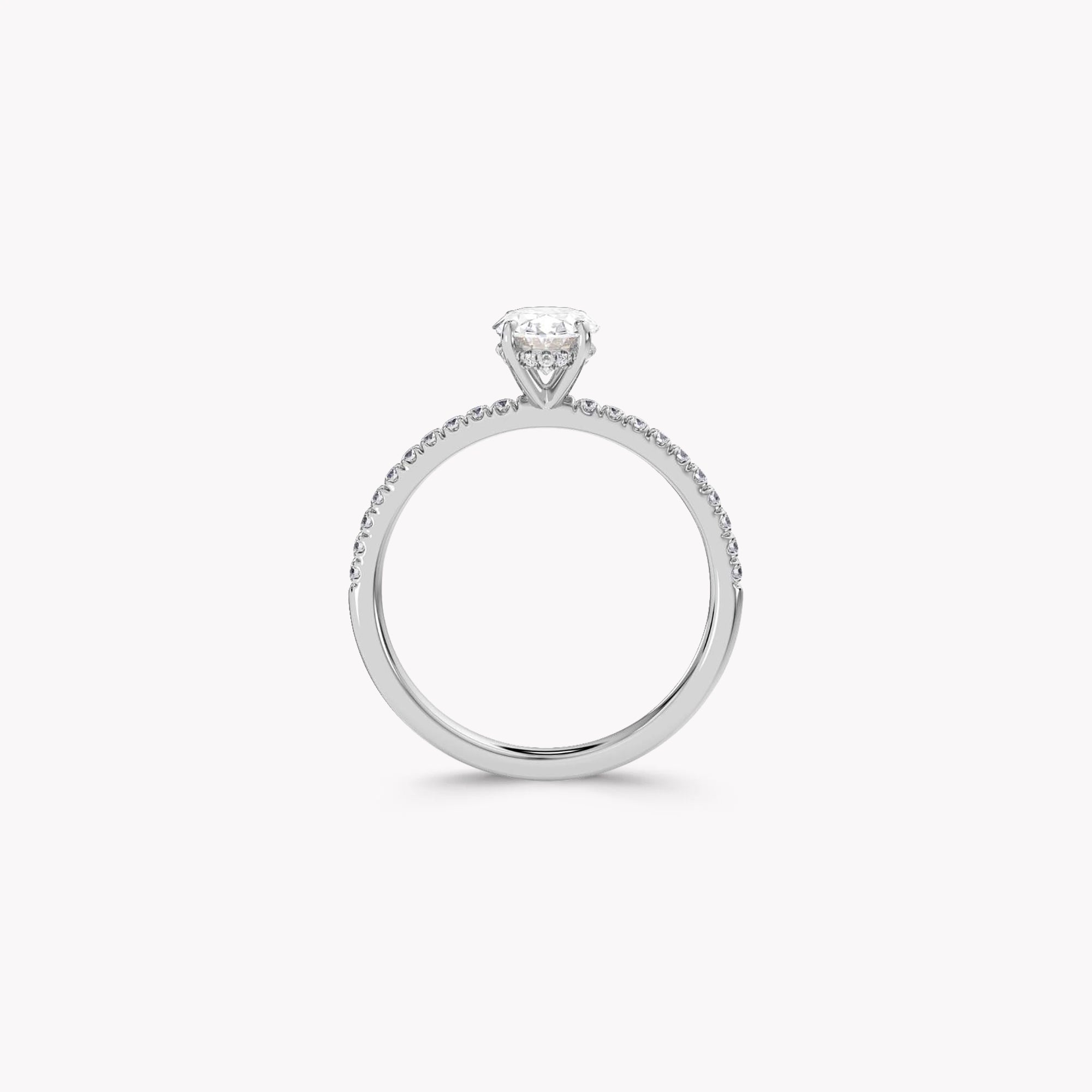 True Oval Cut Diamond Engagement Ring