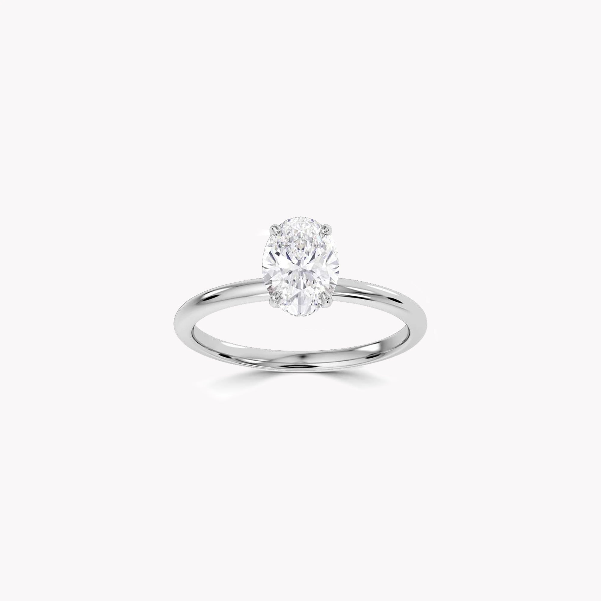 True Oval Cut Diamond Engagement Ring