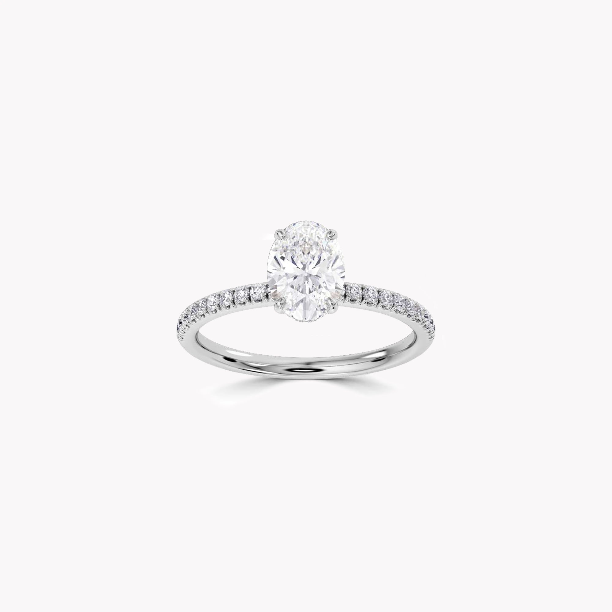 True Oval Cut Diamond Engagement Ring