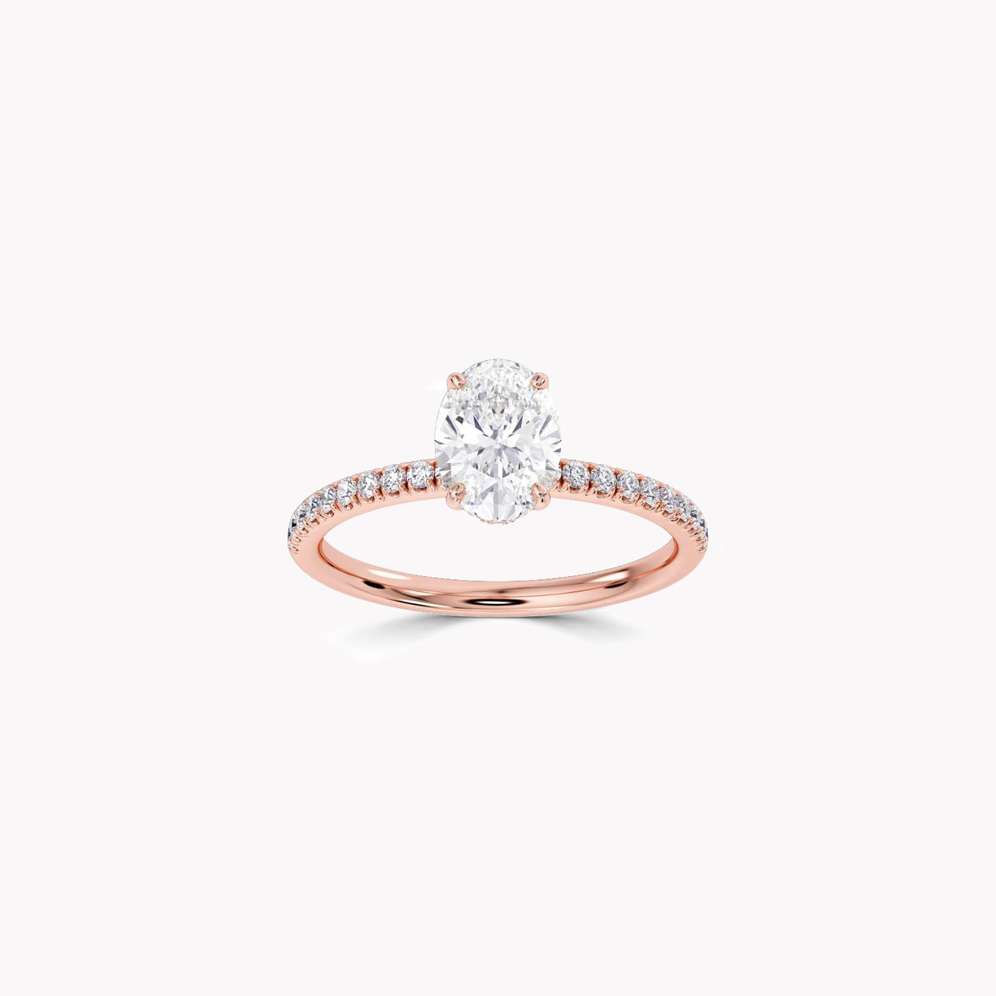 True Oval Cut Diamond Engagement Ring