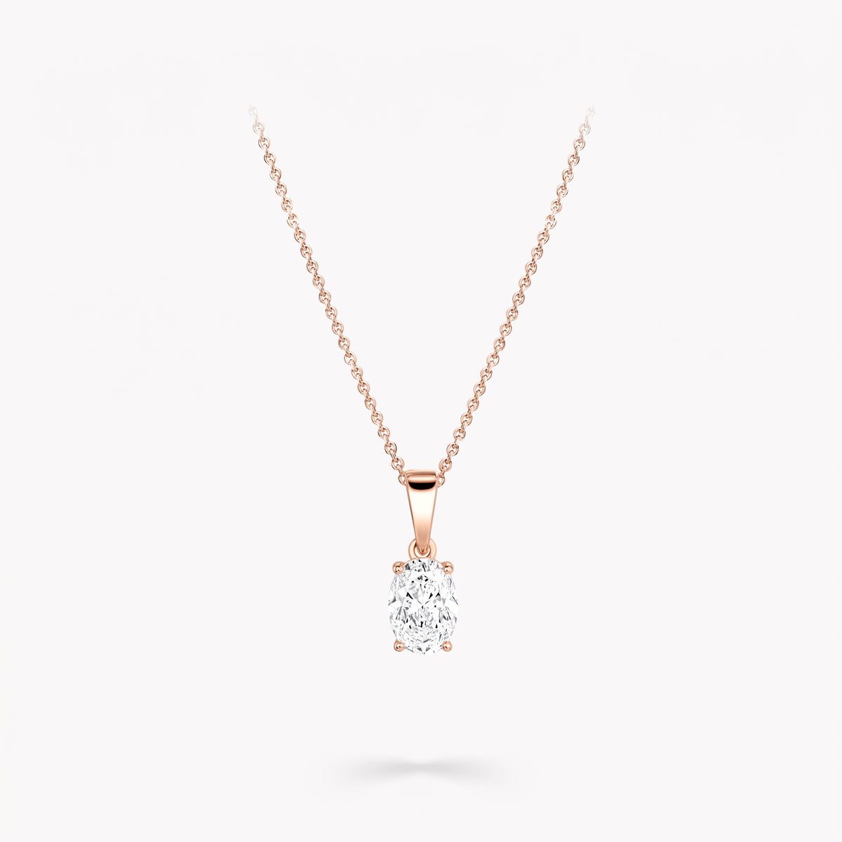 Oval Diamond Pendant Plain Bail