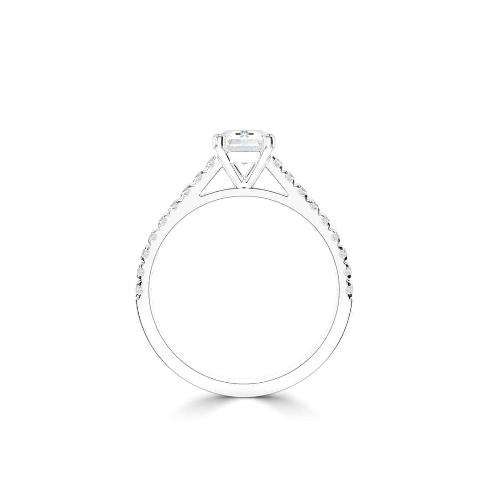 Aurora Emerald Cut Diamond Engagement Ring