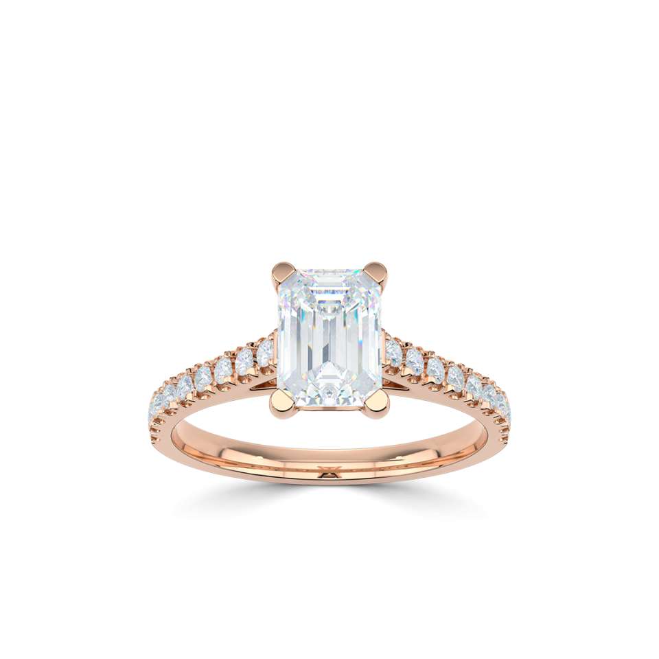 Aurora Emerald Cut Diamond Engagement Ring