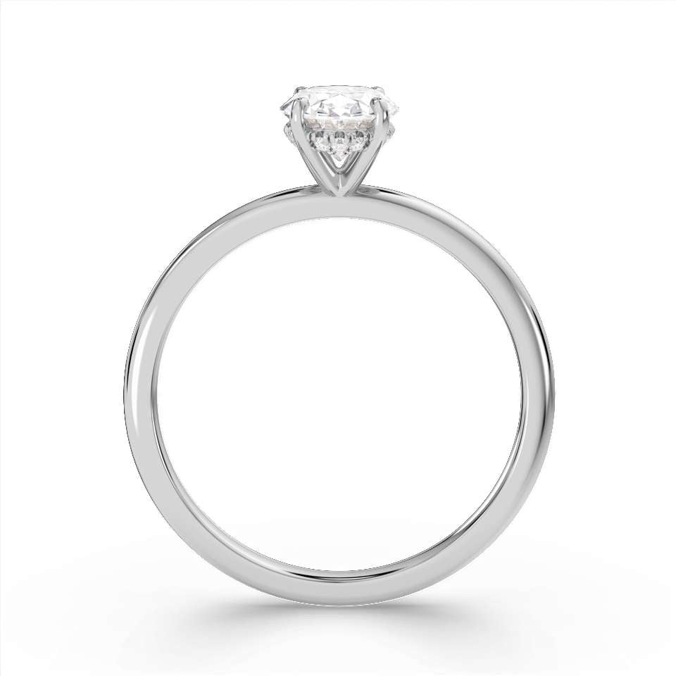 True Oval Cut Diamond Engagement Ring