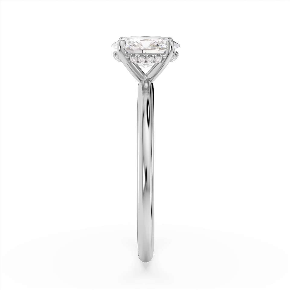 True Oval Cut Diamond Engagement Ring