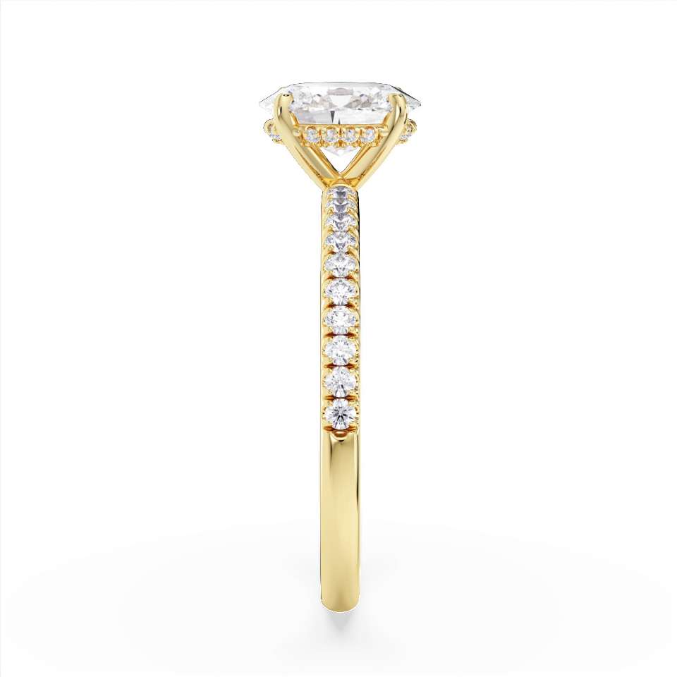 True Oval Cut Diamond Engagement Ring