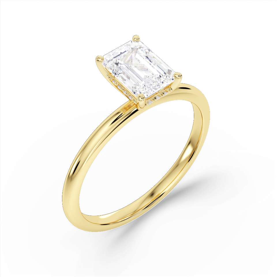 True Emerald Cut Diamond Engagement Ring