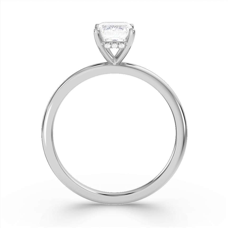 True Emerald Cut Diamond Engagement Ring