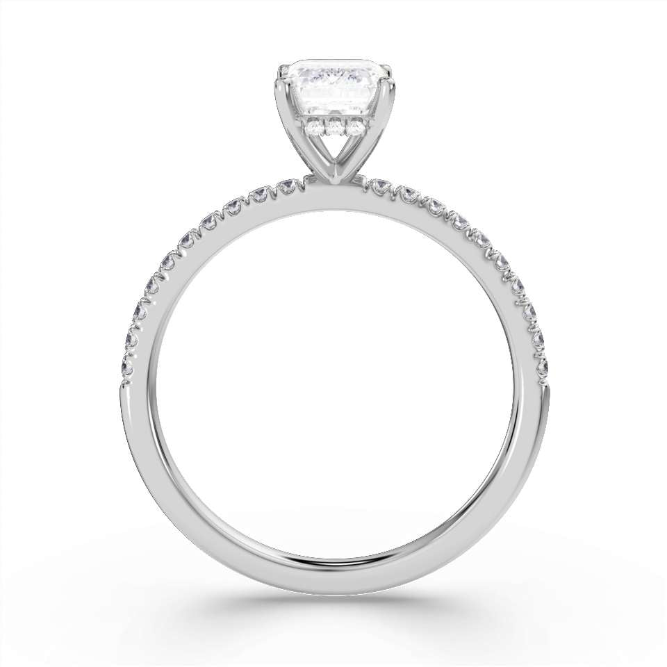 True Emerald Cut Diamond Engagement Ring