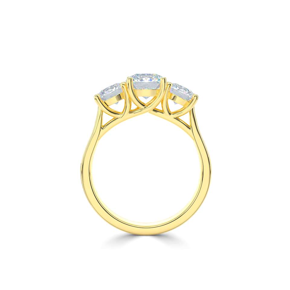 Three Stone Round Diamond Engagement Ring
