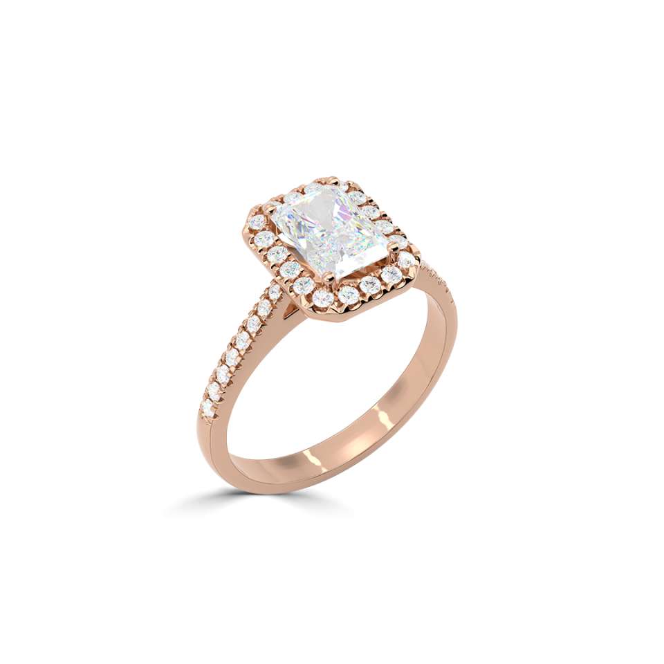Luminara Emerald Cut Diamond Engagement Ring