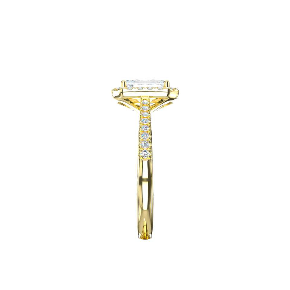 Luminara Emerald Cut Diamond Engagement Ring