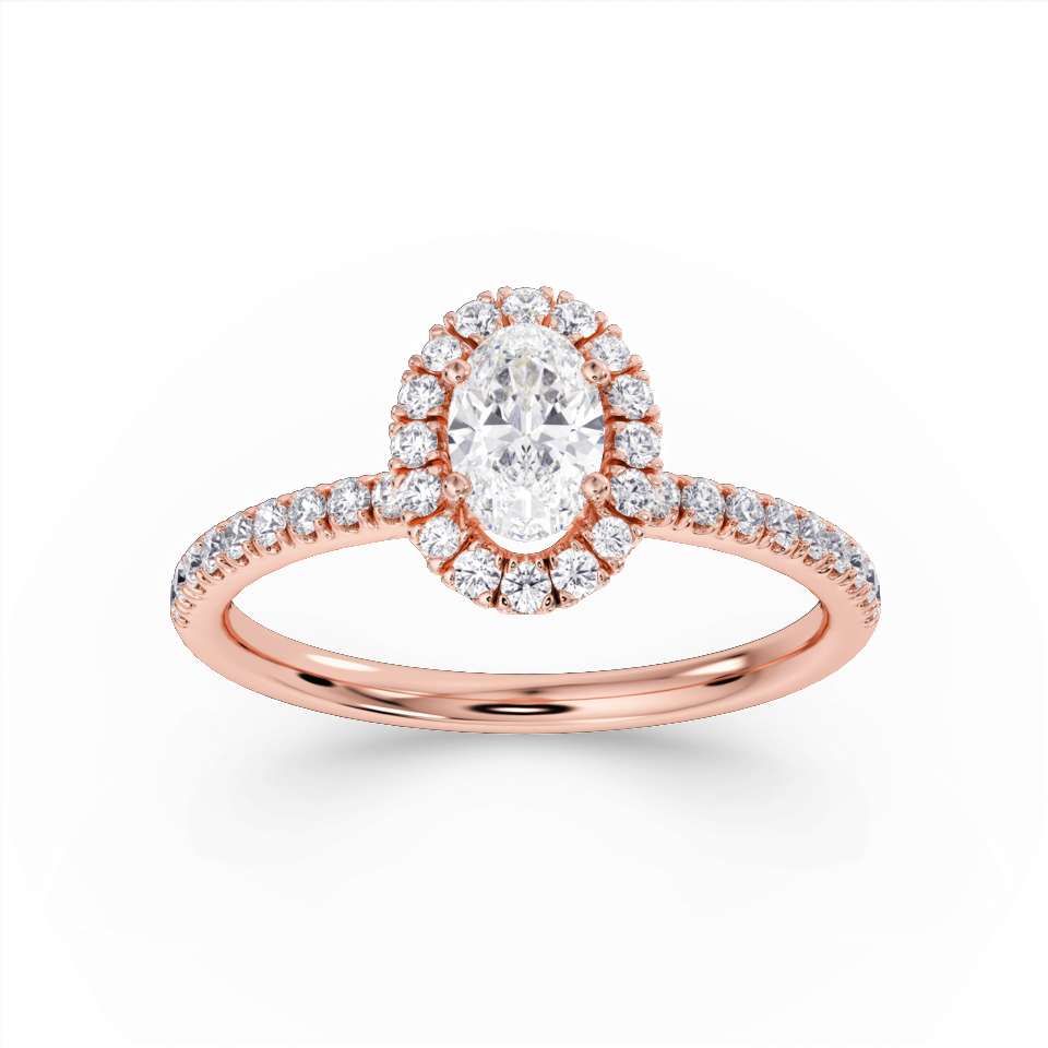 True Oval Cut Diamond Engagement Ring