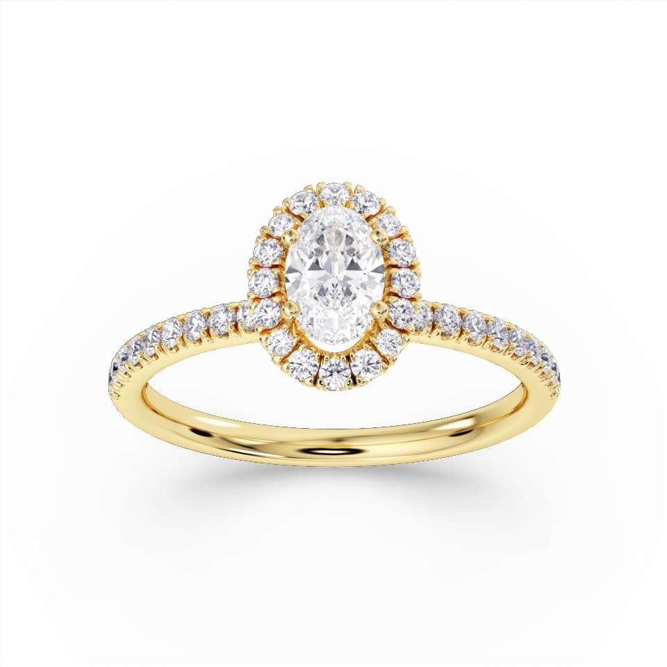 True Oval Cut Diamond Engagement Ring