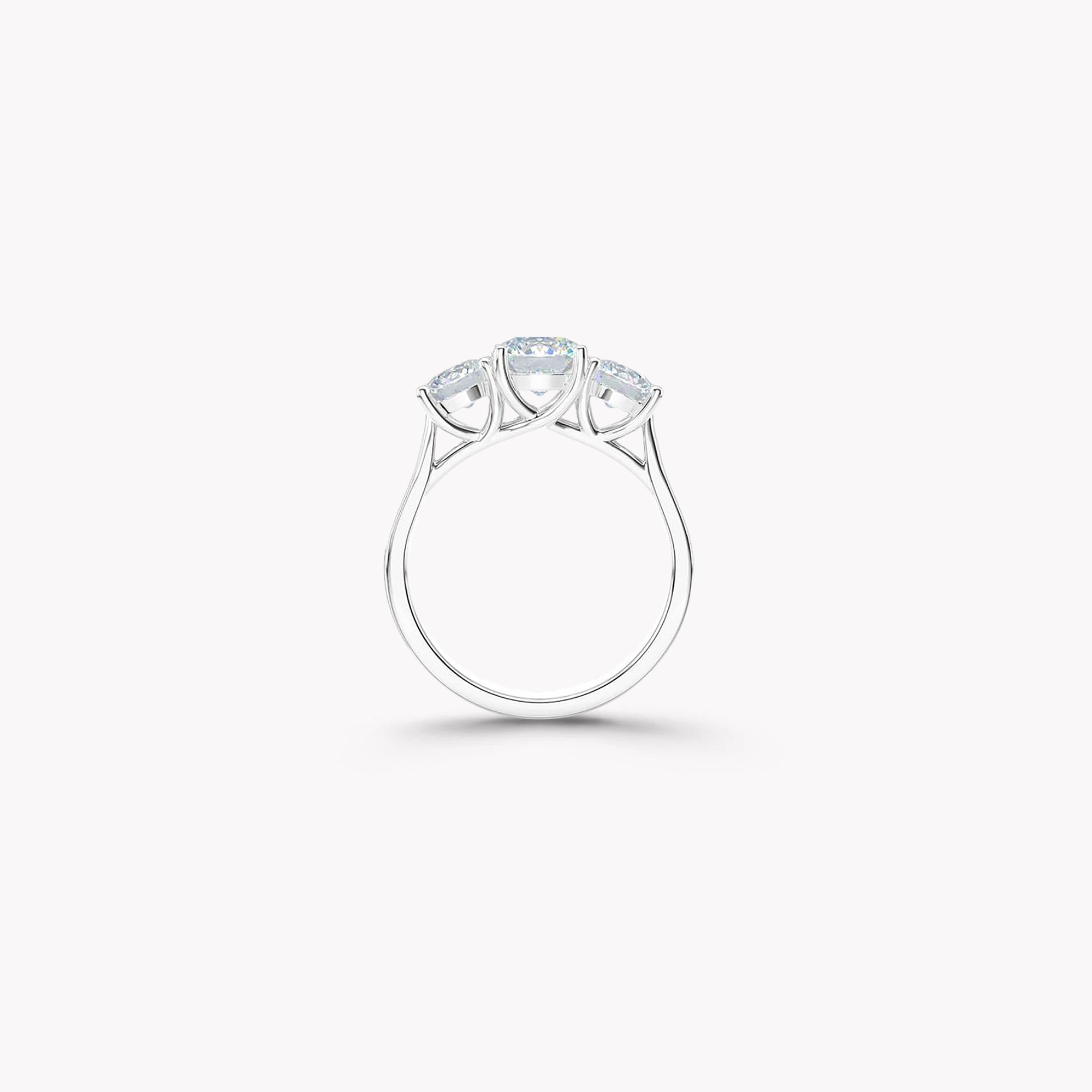 Three Stone Round Diamond Engagement Ring