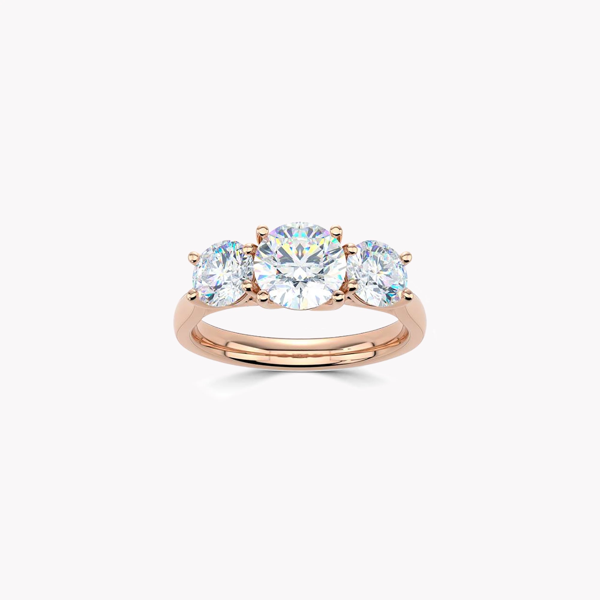 Three Stone Round Diamond Engagement Ring