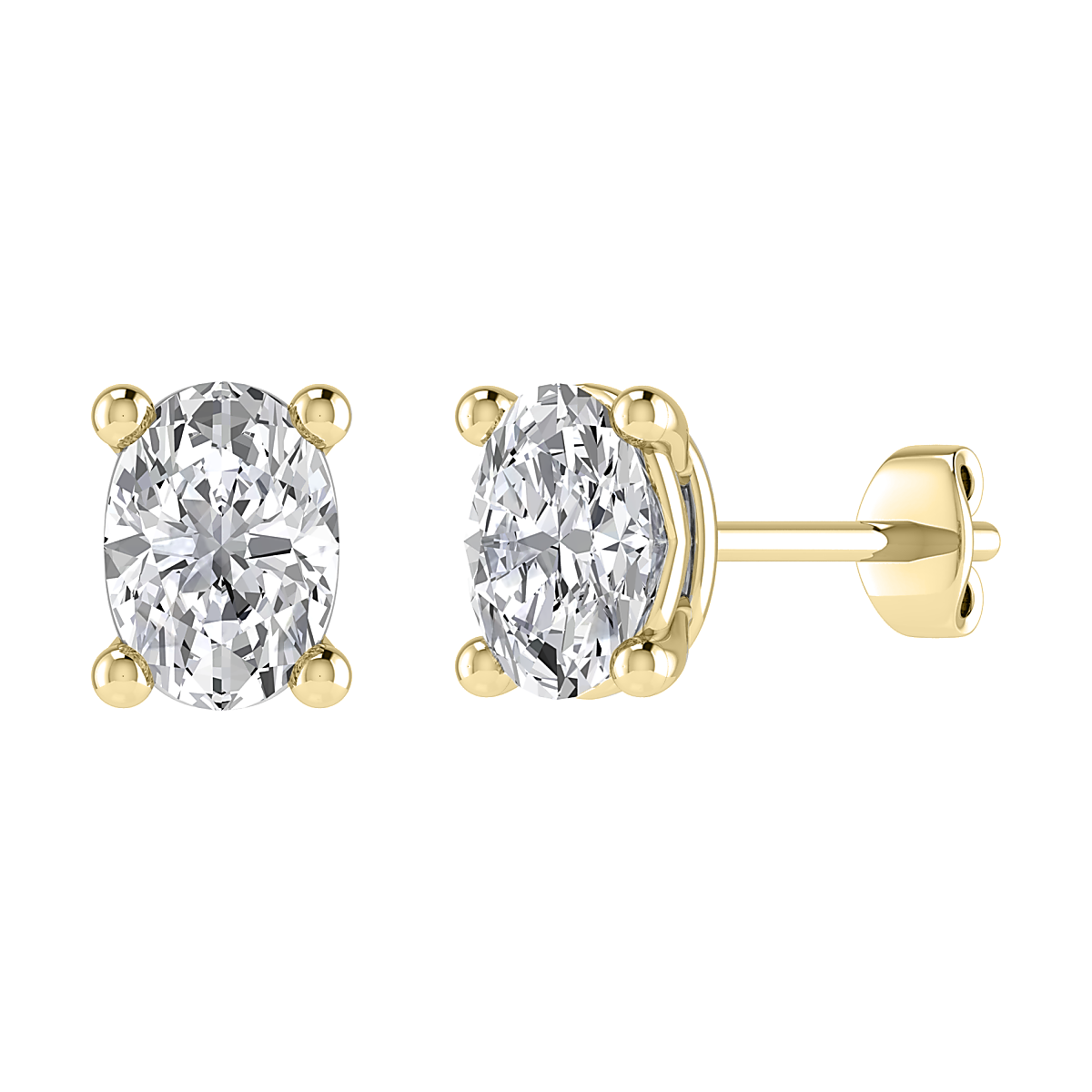 Oval Diamond Stud Earrings
