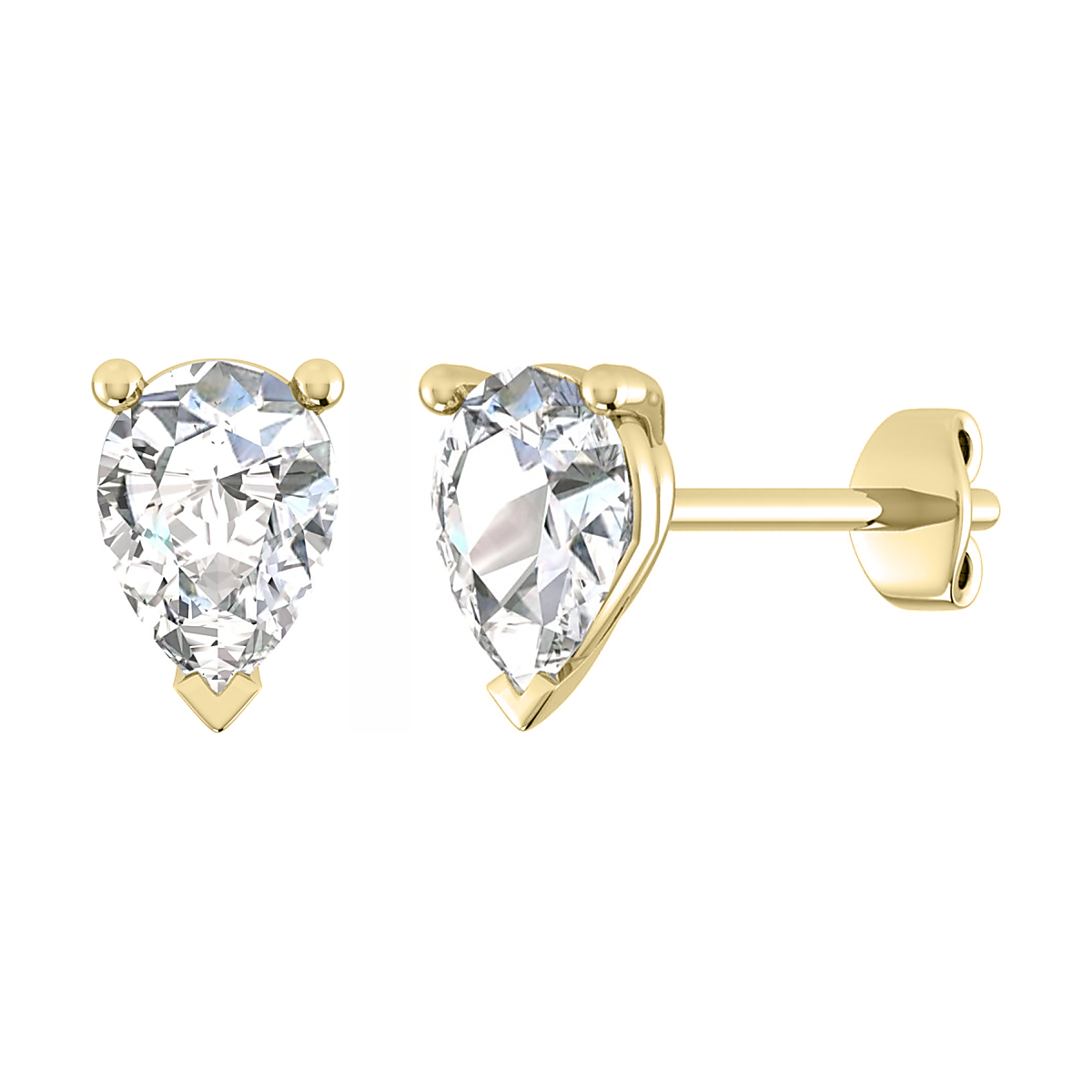 Pear Shape Diamond Stud Earrings