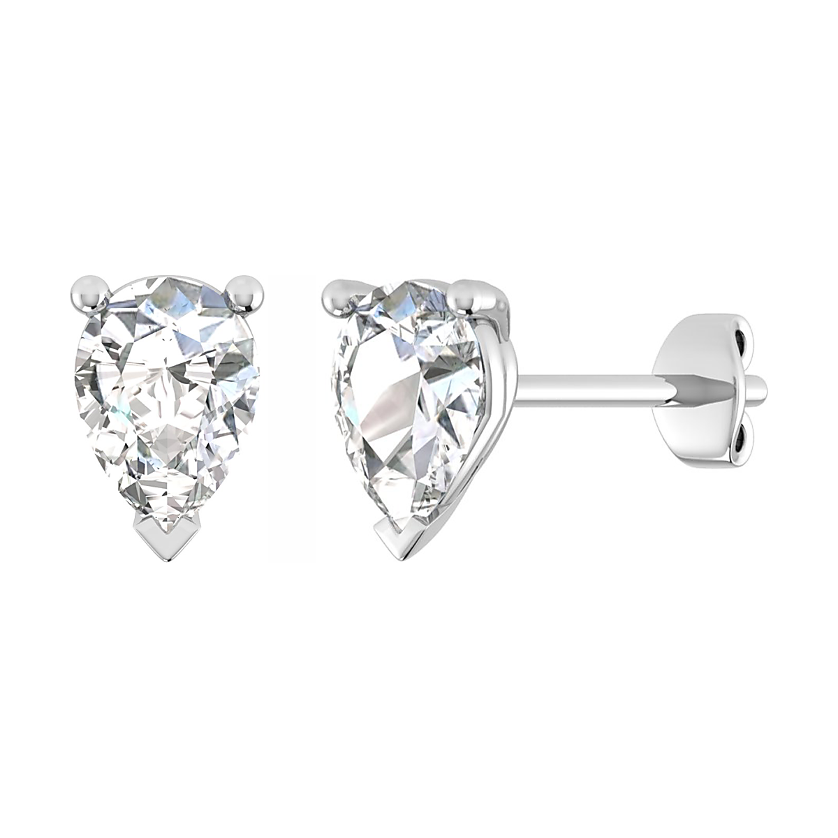Pear Shape Diamond Stud Earrings