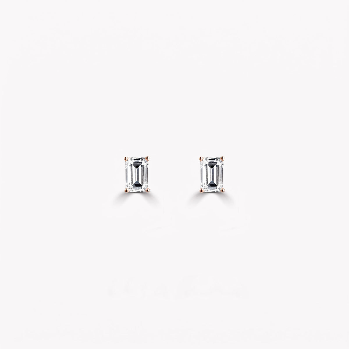 Emerald Cut Diamond Stud Earrings