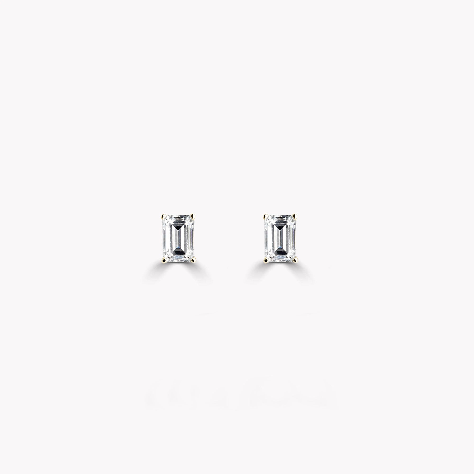 Emerald Cut Diamond Stud Earrings