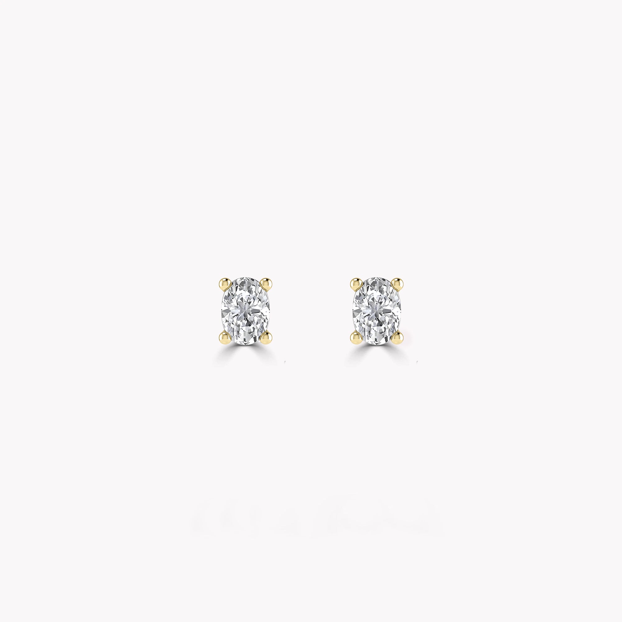 Oval Diamond Stud Earrings