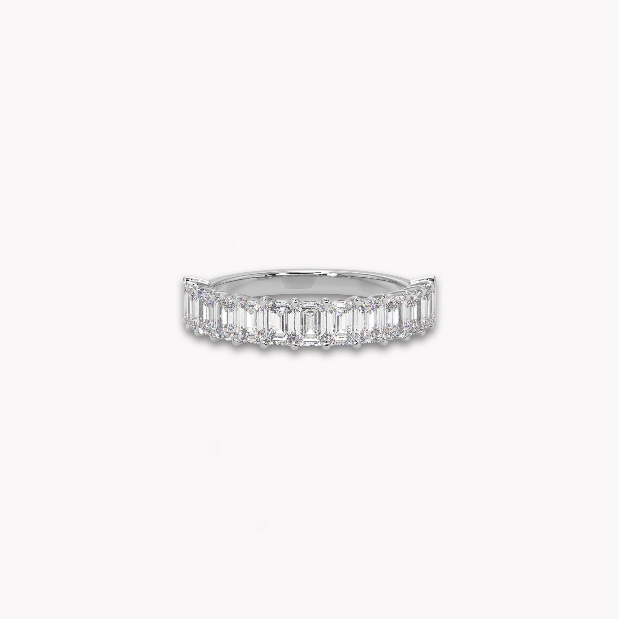 Emerald Cut Diamond Half Eternity Band