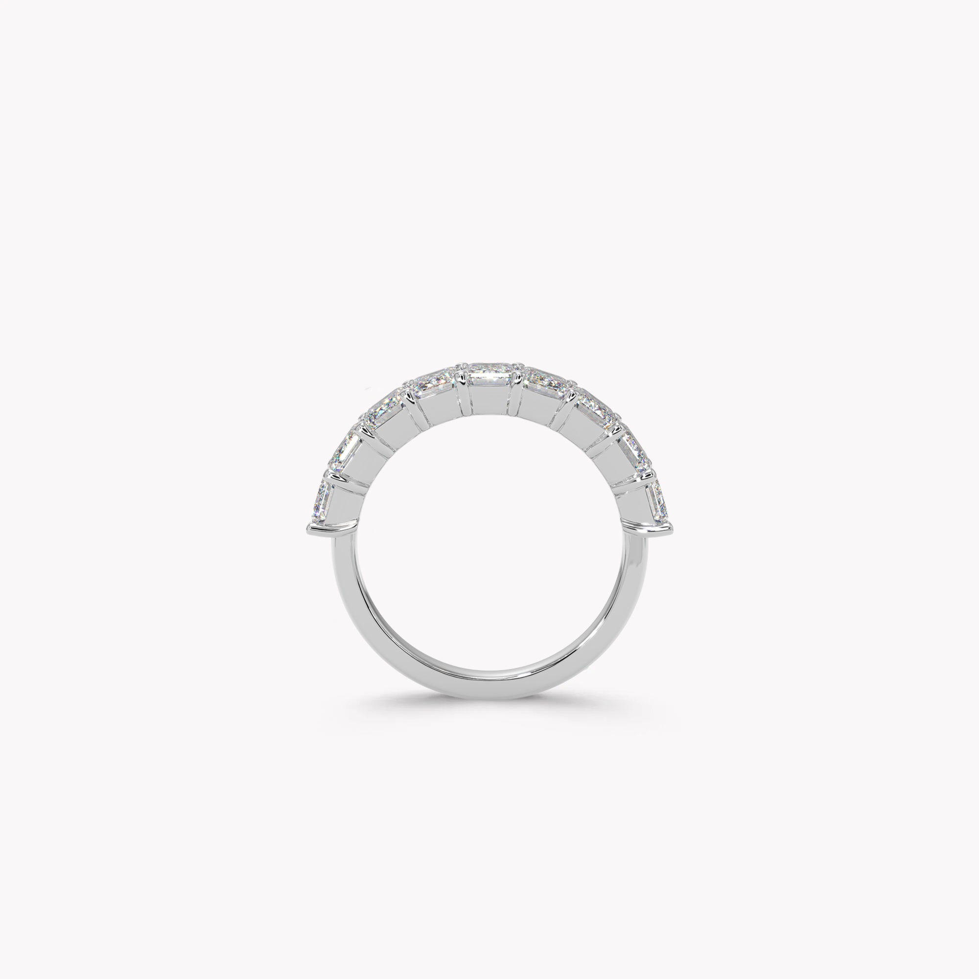 Emerald Cut Diamond Half Eternity Band