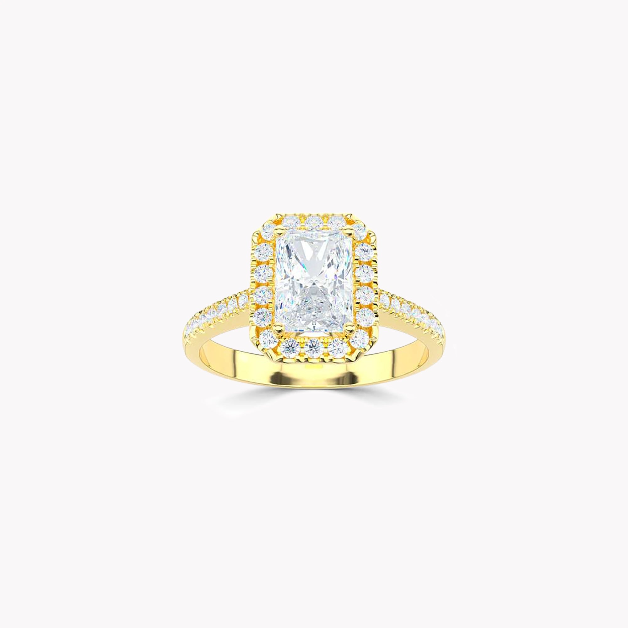 Luminara Emerald Cut Diamond Engagement Ring