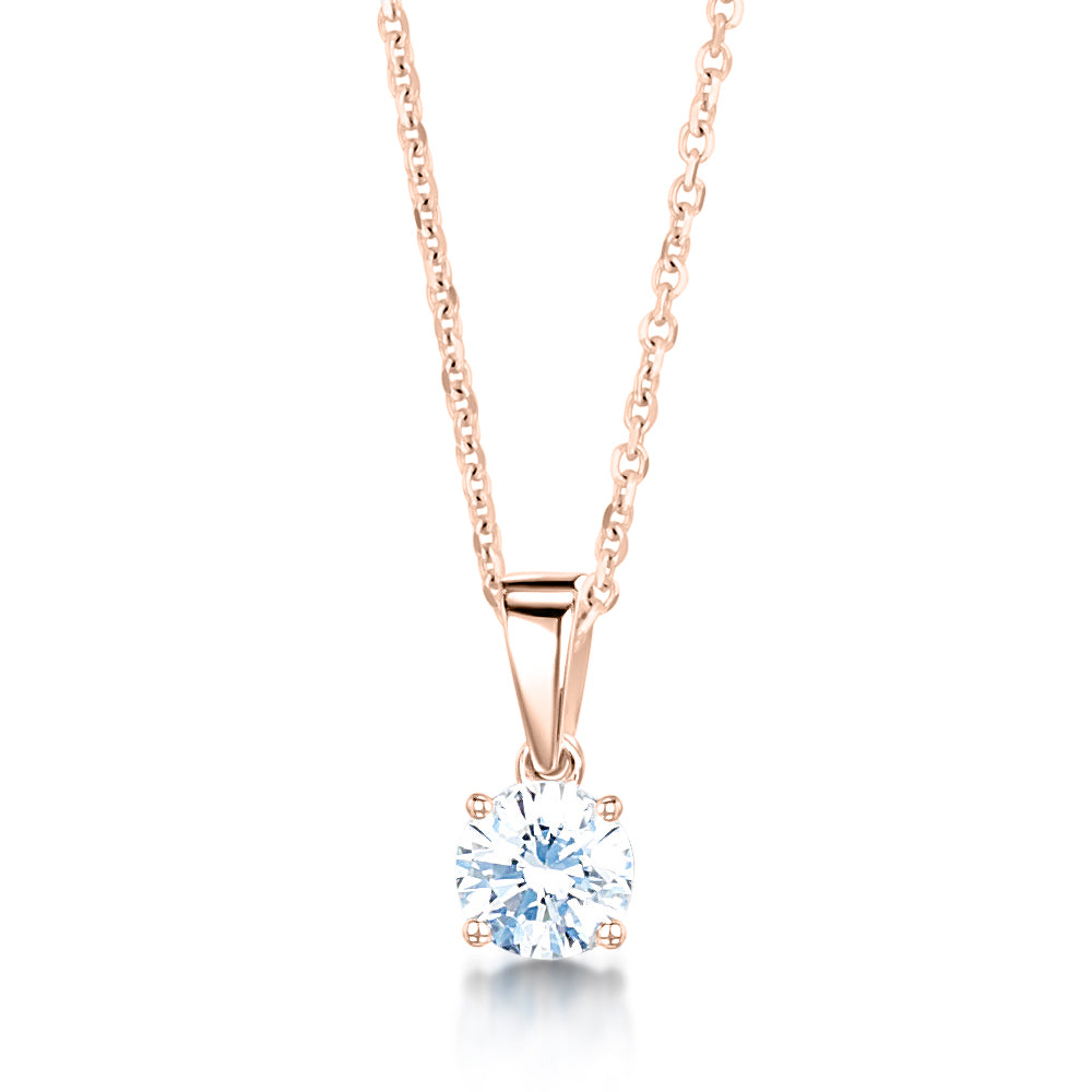 Round Diamond Pendant Plain Bail