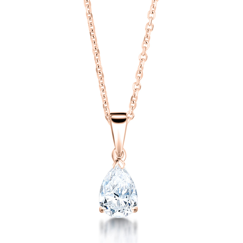 Pear Diamond Pendant Plain Bail