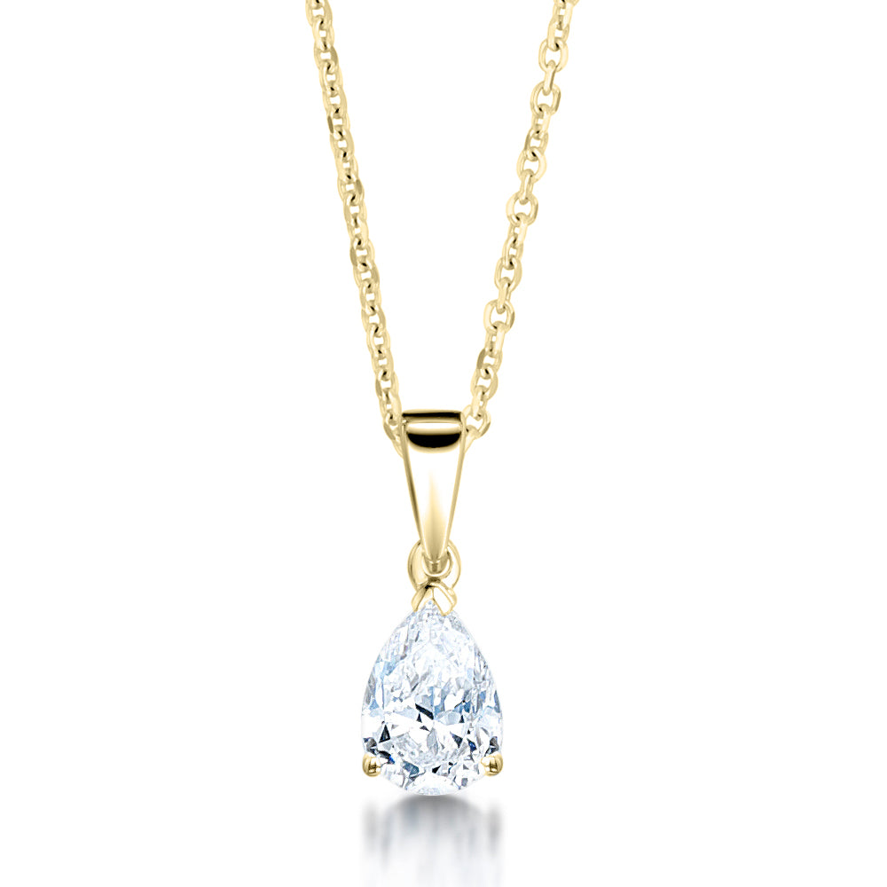 Pear Diamond Pendant Plain Bail