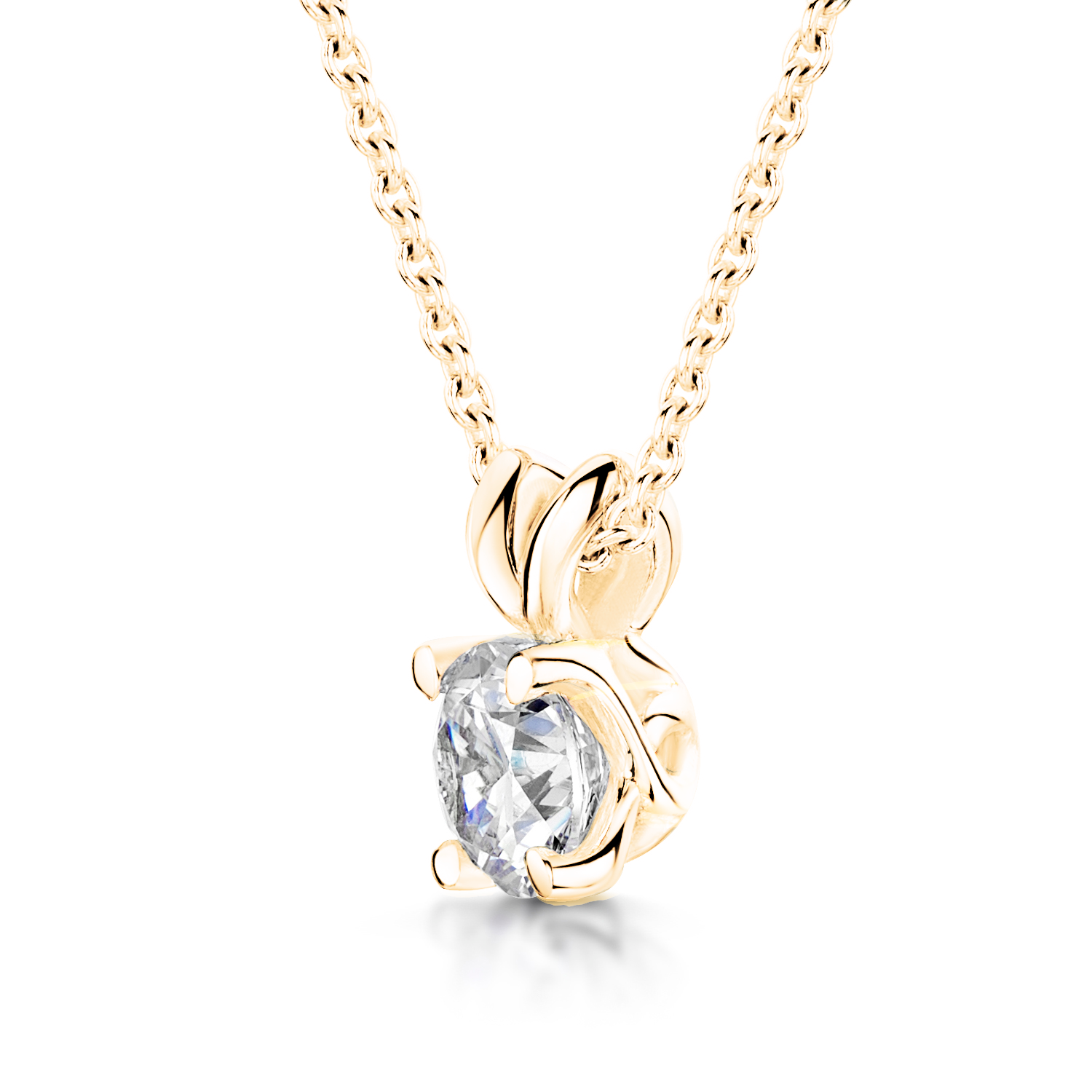 Round Diamond Pendant Split Bail