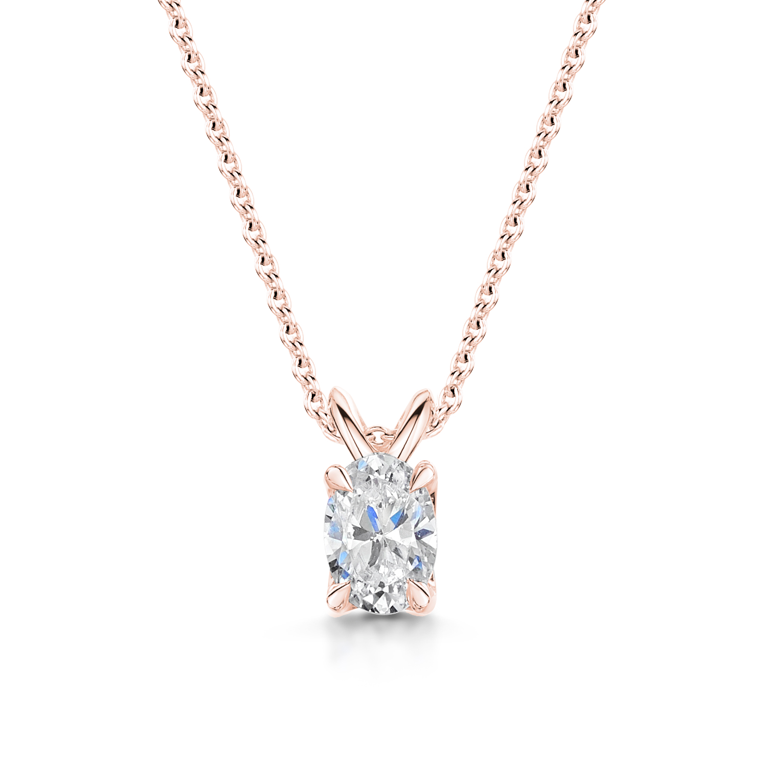 Oval Diamond Pendant Split Bail