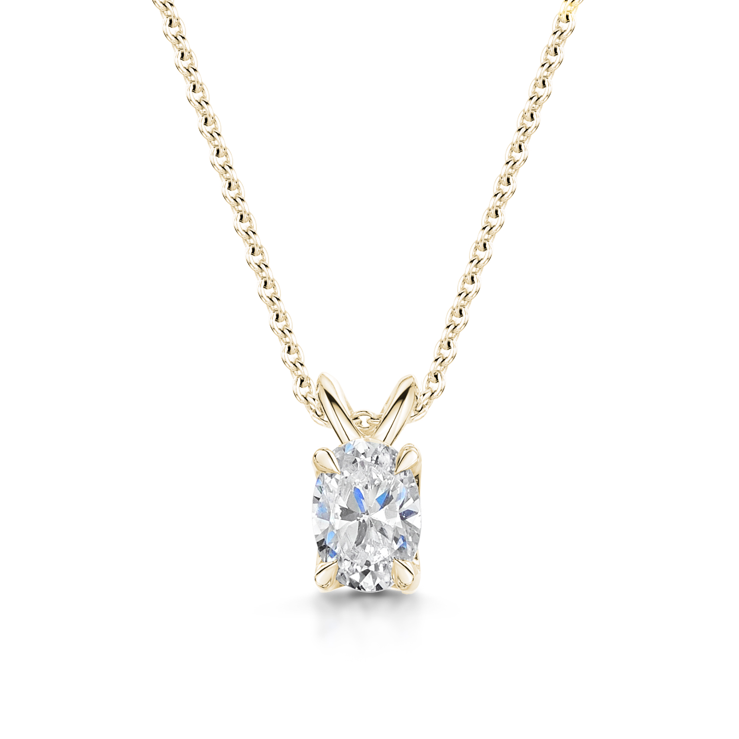 Oval Diamond Pendant Split Bail