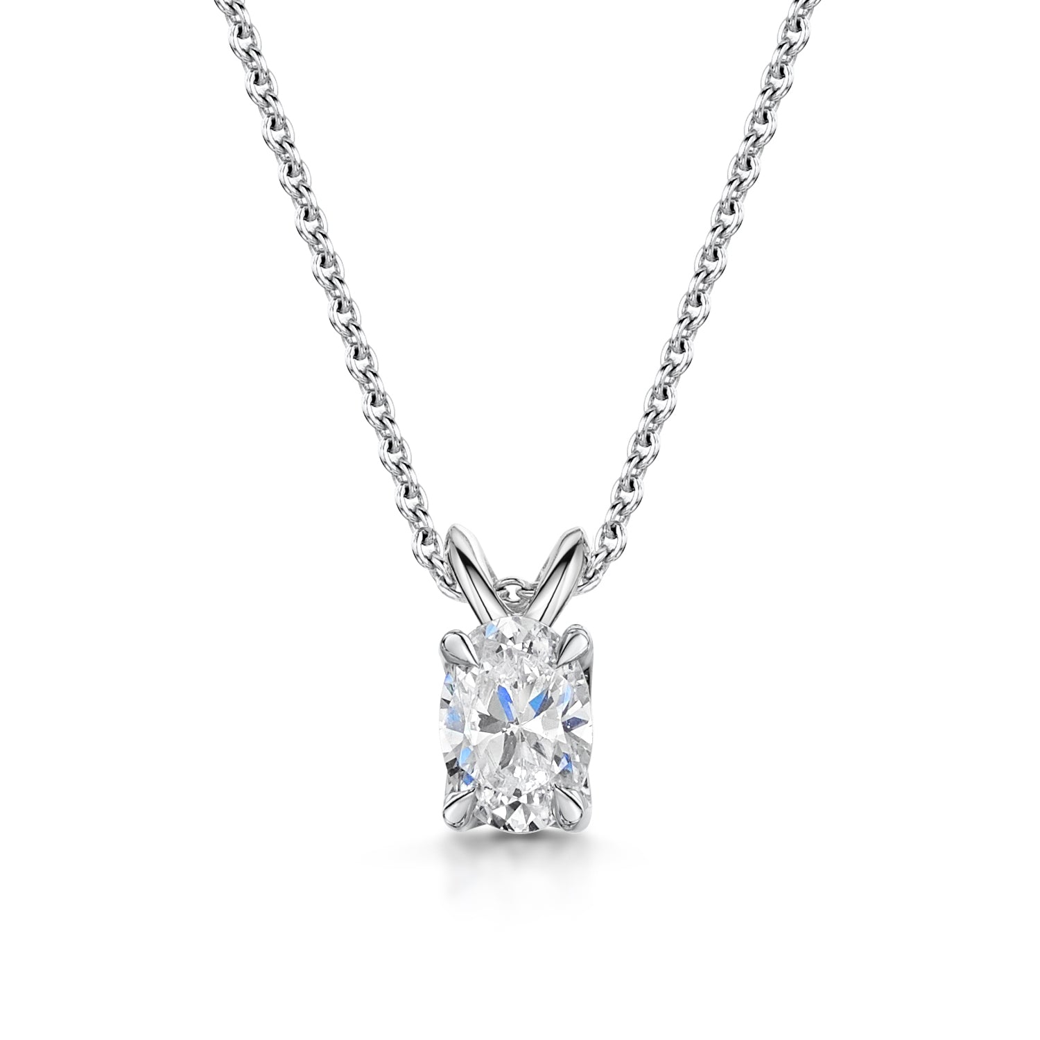 Oval Diamond Pendant Split Bail