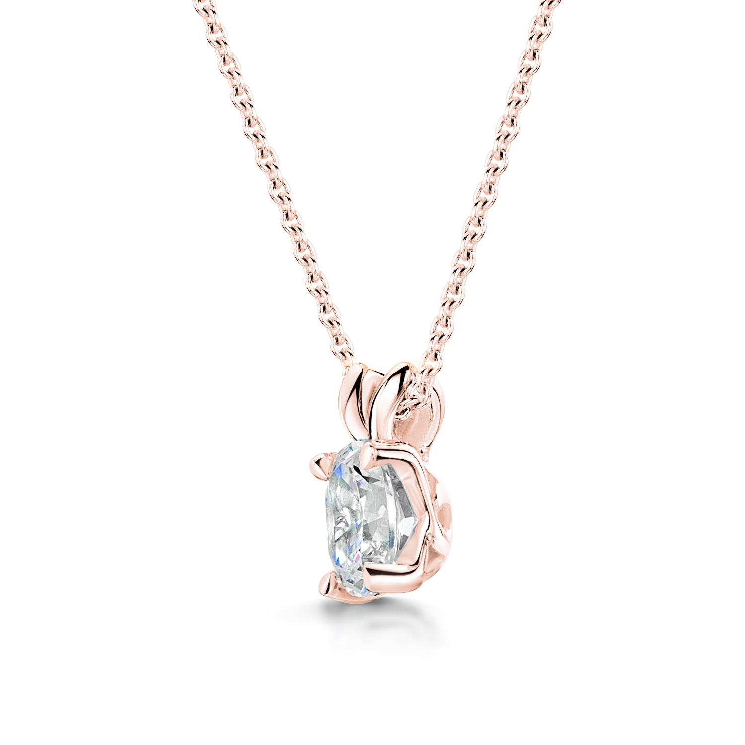 Oval Diamond Pendant Split Bail