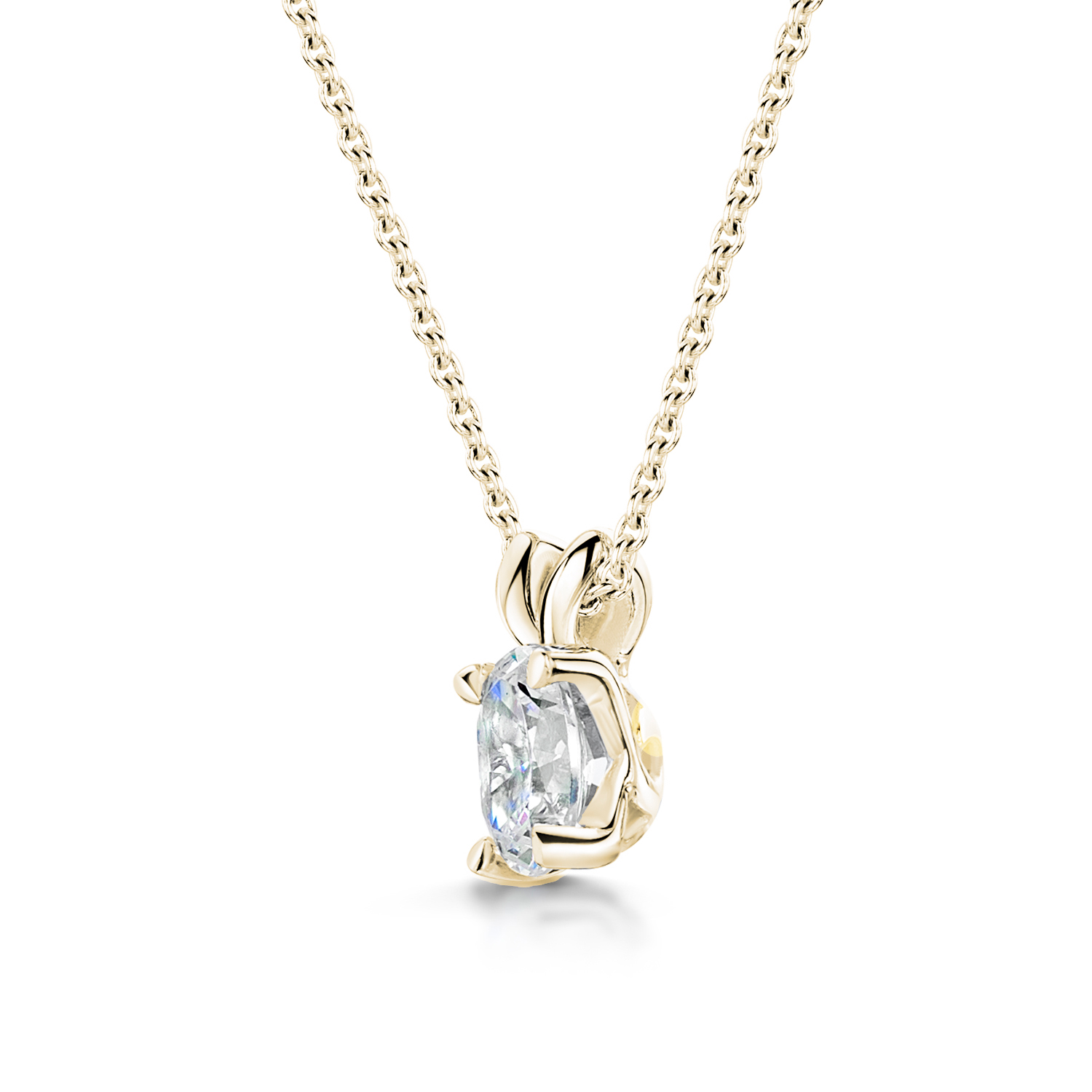 Oval Diamond Pendant Split Bail